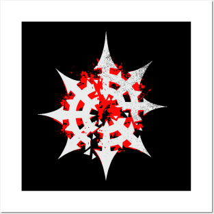 Eight-Pointed Blood Star of Chaos white Posters and Art